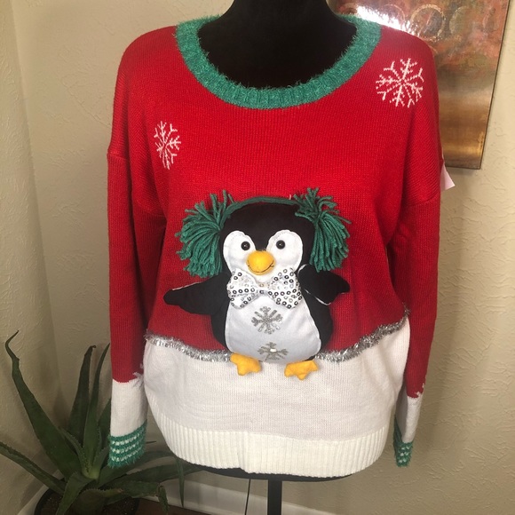 It’s Our Time Penguin Christmas Sweater - Picture 1 of 6